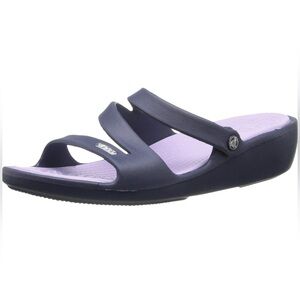 Crocs Iconic Comfort Navy Blue Slip On Sandals